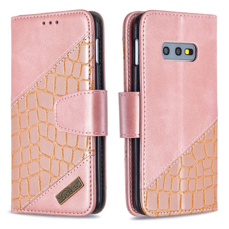 Nahkakotelo Samsung Galaxy S10e Classic Crocodile Skin Effect