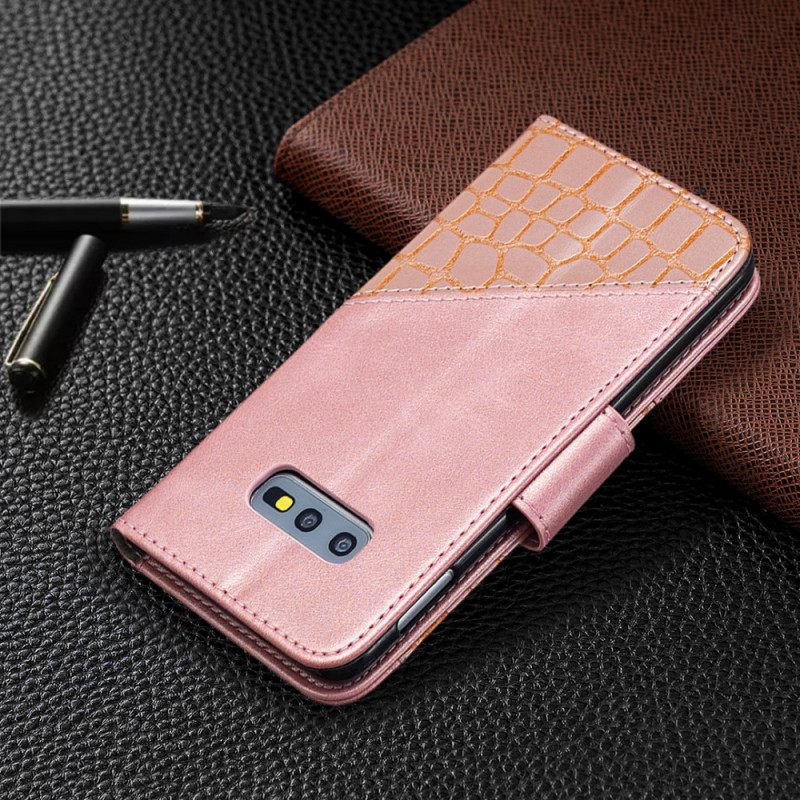 Nahkakotelo Samsung Galaxy S10e Classic Crocodile Skin Effect