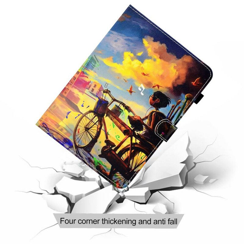 Nahkakotelo iPad Air (2022) Bike Art