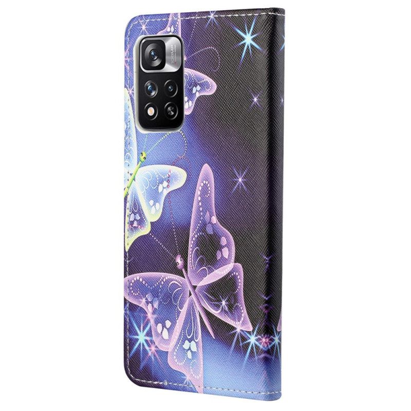 Flip Case Xiaomi Redmi Note 11 Pro 4G / 5G Neon Butterflies