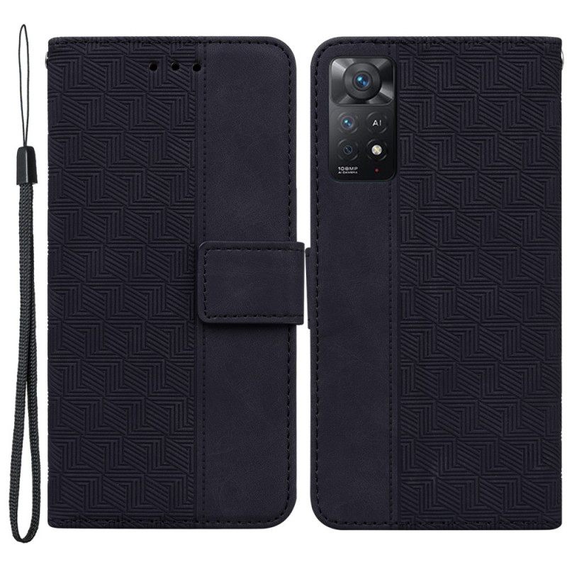 Flip Case Xiaomi Redmi Note 11 Pro 4G / 5G Suojaketju Kuori Strappy Pattern