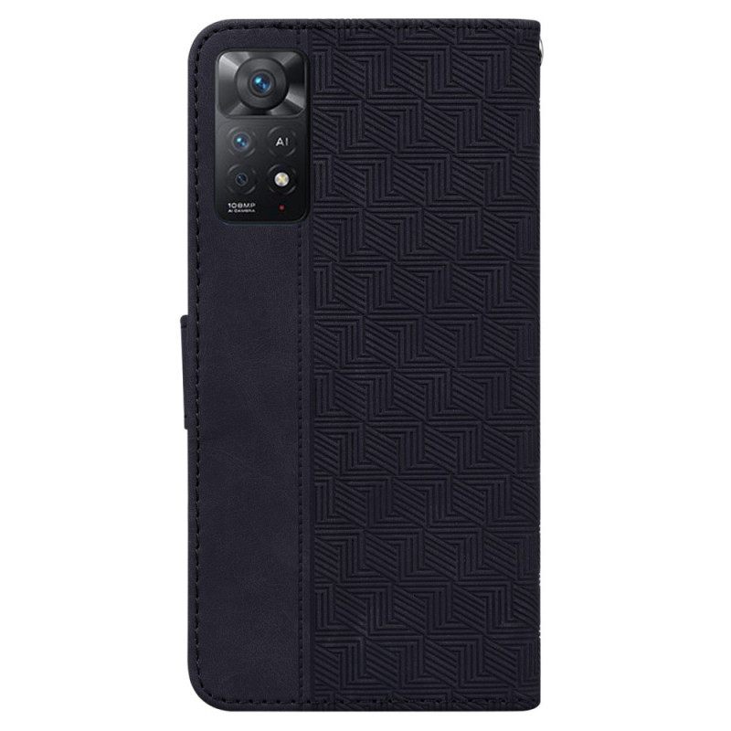 Flip Case Xiaomi Redmi Note 11 Pro 4G / 5G Suojaketju Kuori Strappy Pattern