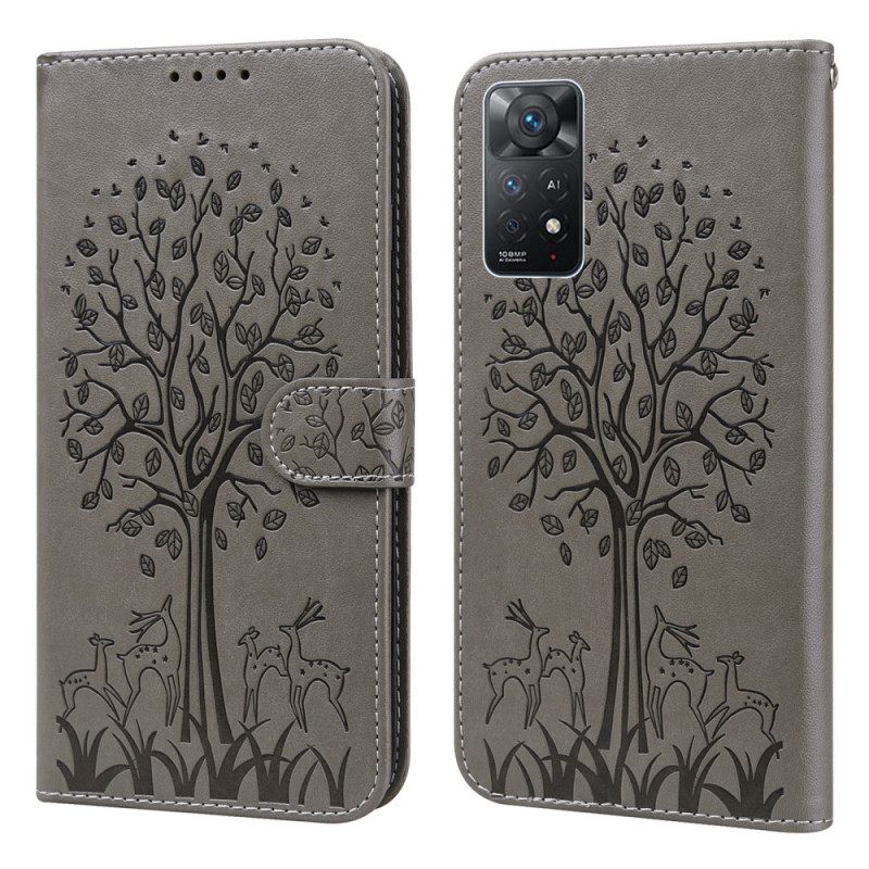 Flip Case Xiaomi Redmi Note 11 Pro 4G / 5G Tree And Deer