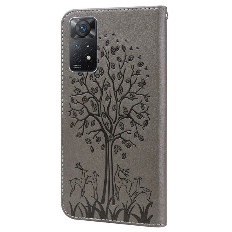 Flip Case Xiaomi Redmi Note 11 Pro 4G / 5G Tree And Deer