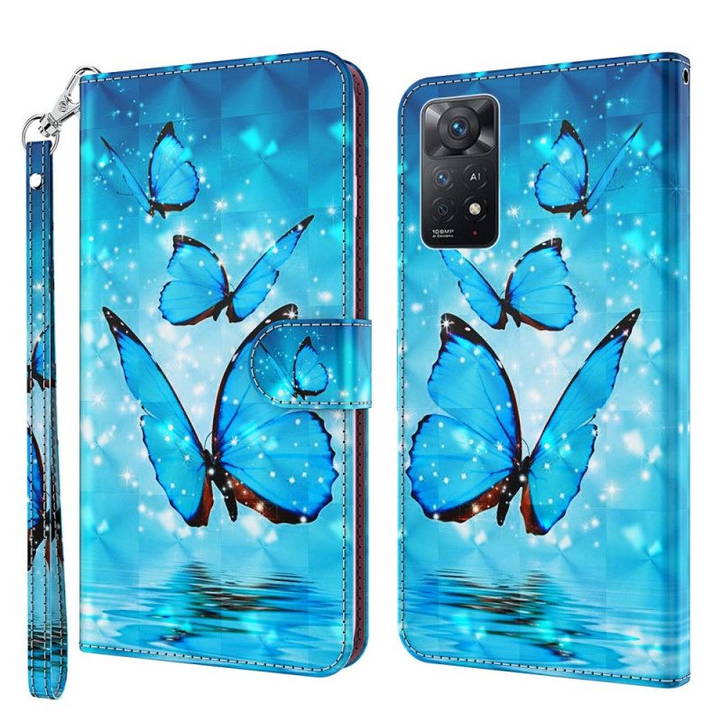 Kotelot Xiaomi Redmi Note 11 Pro 4G / 5G Flying Blue Butterflies