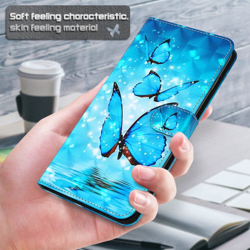 Kotelot Xiaomi Redmi Note 11 Pro 4G / 5G Flying Blue Butterflies