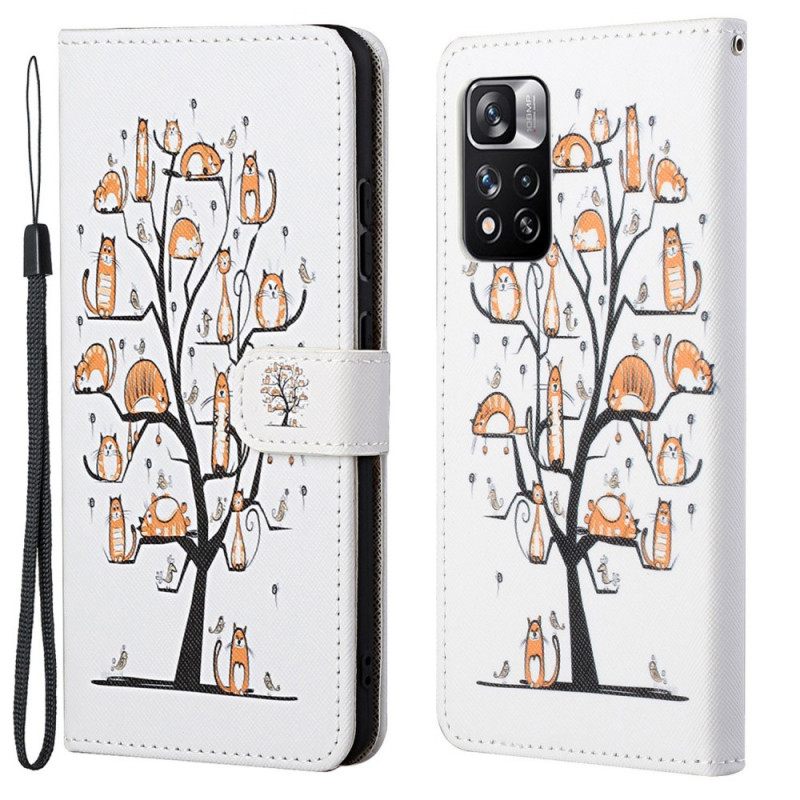 Kotelot Xiaomi Redmi Note 11 Pro 4G / 5G Suojaketju Kuori Funky Cats Hihnalla