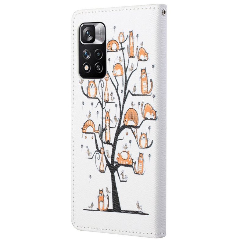 Kotelot Xiaomi Redmi Note 11 Pro 4G / 5G Suojaketju Kuori Funky Cats Hihnalla