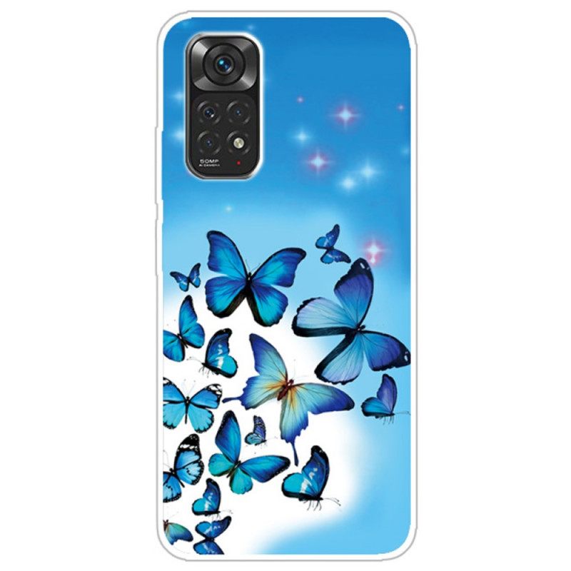 Kuori Xiaomi Redmi Note 11 Pro 4G / 5G Blue Butterflies