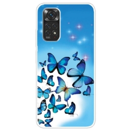 Kuori Xiaomi Redmi Note 11 Pro 4G / 5G Blue Butterflies