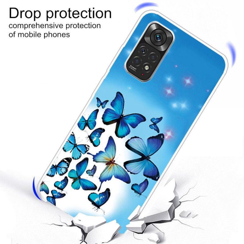 Kuori Xiaomi Redmi Note 11 Pro 4G / 5G Blue Butterflies