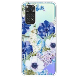 Kuori Xiaomi Redmi Note 11 Pro 4G / 5G Watercolour Blue Flowers