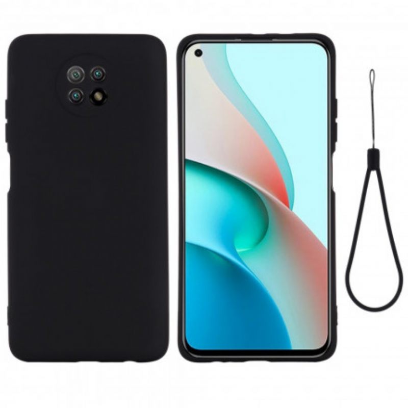 Case Xiaomi Redmi Note 9 5G / 9T 5G Nestemäinen Silikoni Ja Kaulanauha