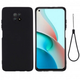 Case Xiaomi Redmi Note 9 5G / 9T 5G Nestemäinen Silikoni Ja Kaulanauha