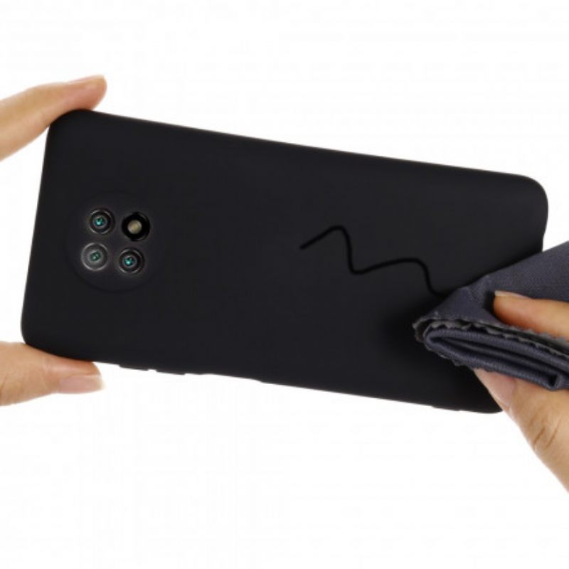 Case Xiaomi Redmi Note 9 5G / 9T 5G Nestemäinen Silikoni Ja Kaulanauha