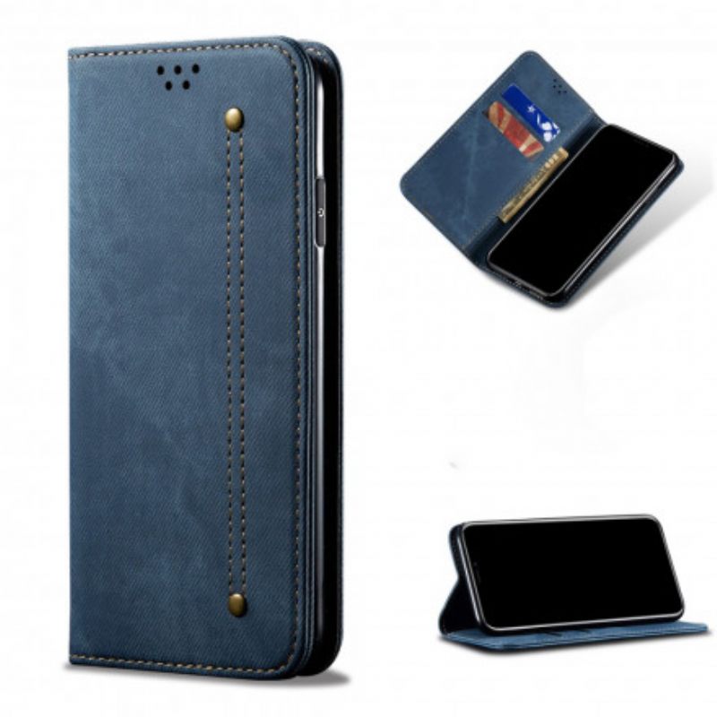 Puhelinkuoret Xiaomi Redmi Note 9 5G / 9T 5G Kotelot Flip Denim Kangas