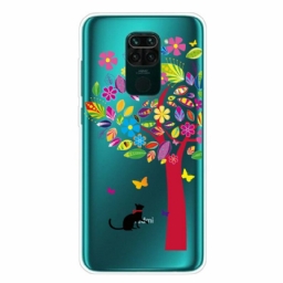 Case Xiaomi Redmi Note 9 Kissa Värillisen Puun Alla