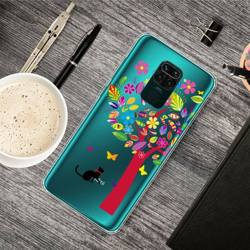 Case Xiaomi Redmi Note 9 Kissa Värillisen Puun Alla