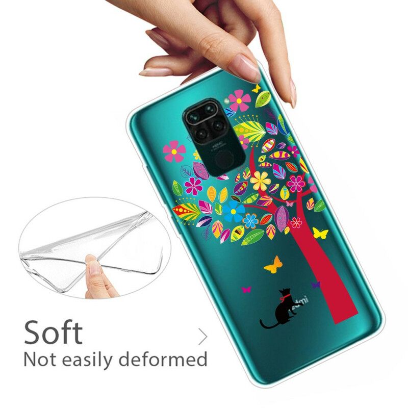 Case Xiaomi Redmi Note 9 Kissa Värillisen Puun Alla