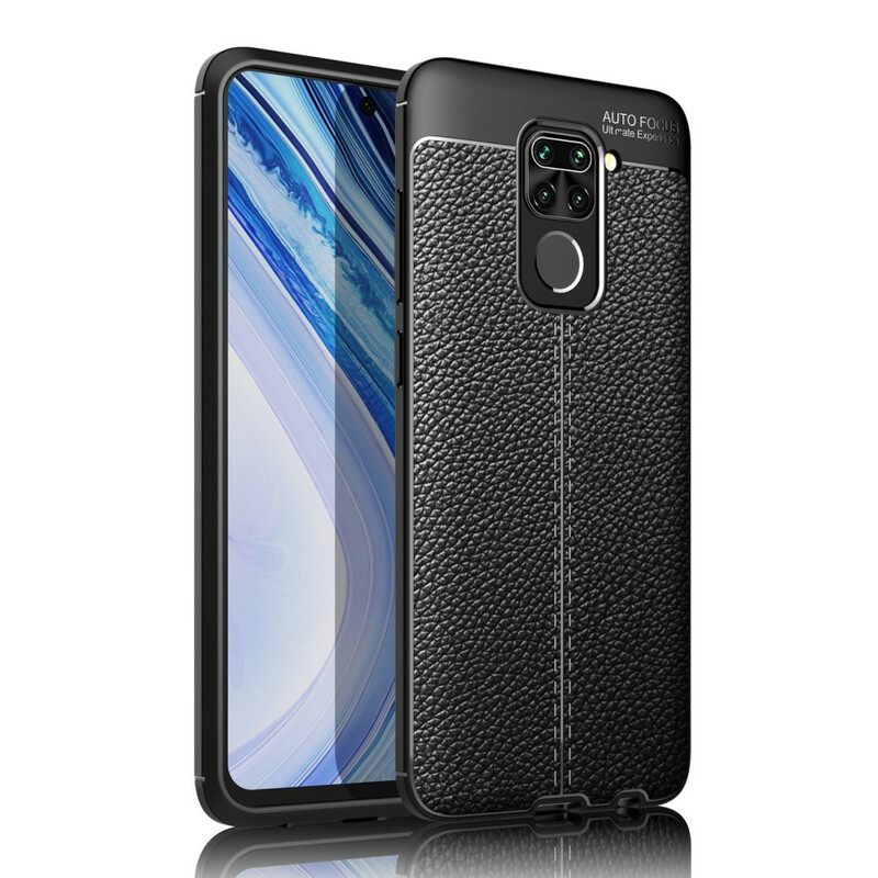 Case Xiaomi Redmi Note 9 Nahkaefekti Litsi Kaksinkertainen Linja