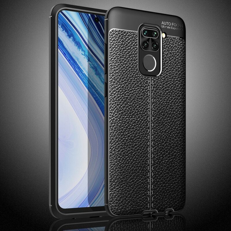 Case Xiaomi Redmi Note 9 Nahkaefekti Litsi Kaksinkertainen Linja