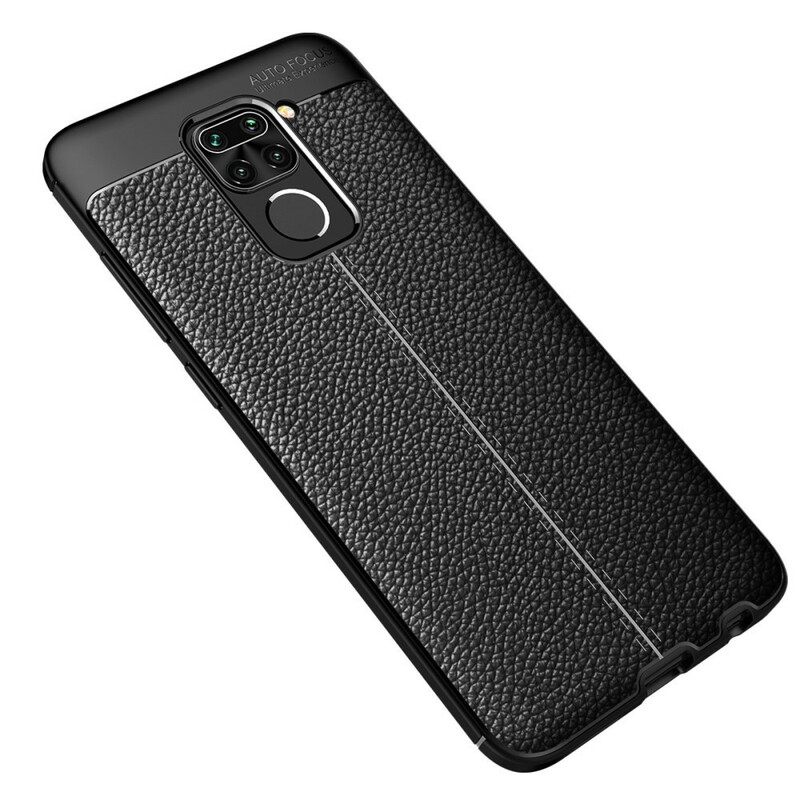 Case Xiaomi Redmi Note 9 Nahkaefekti Litsi Kaksinkertainen Linja