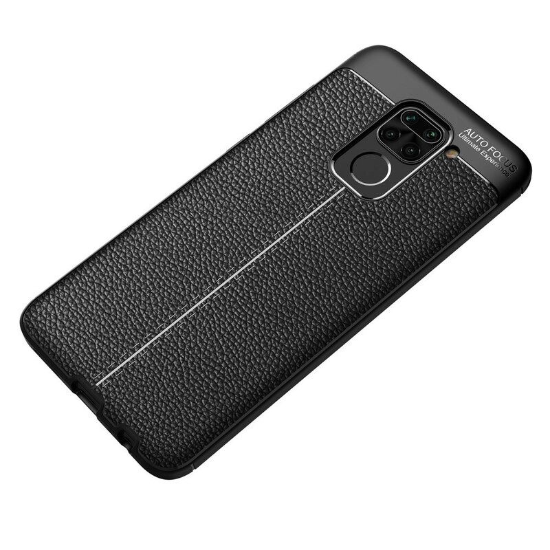 Case Xiaomi Redmi Note 9 Nahkaefekti Litsi Kaksinkertainen Linja