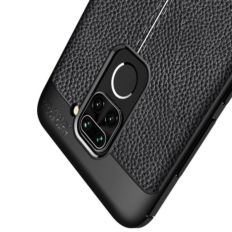 Case Xiaomi Redmi Note 9 Nahkaefekti Litsi Kaksinkertainen Linja