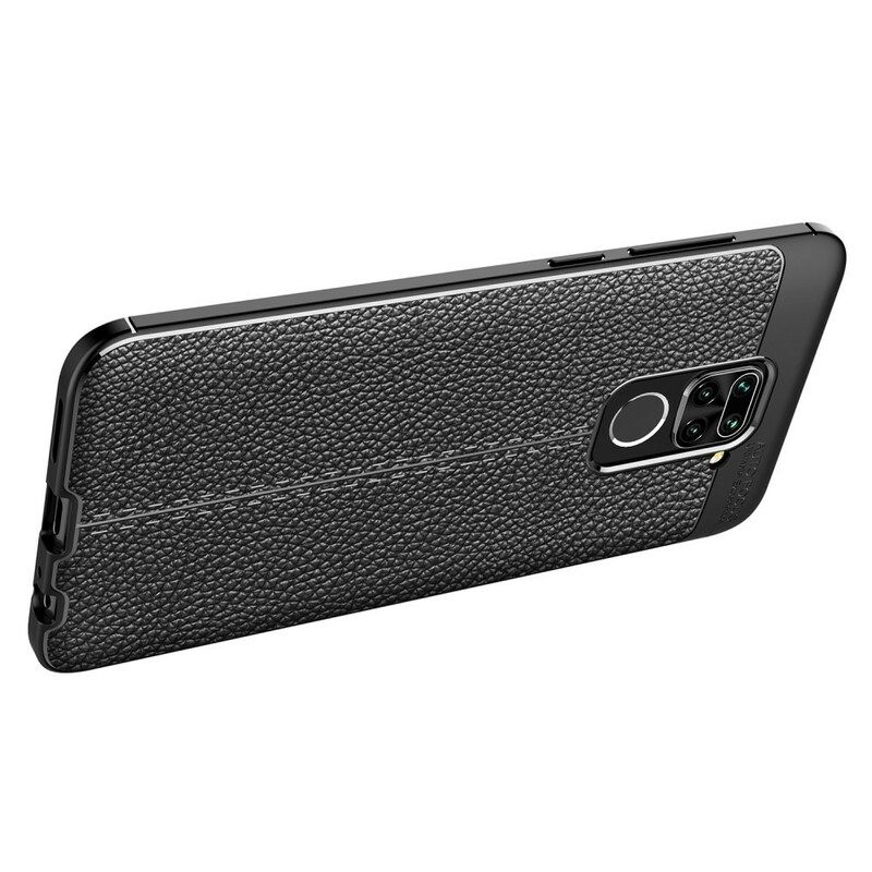 Case Xiaomi Redmi Note 9 Nahkaefekti Litsi Kaksinkertainen Linja