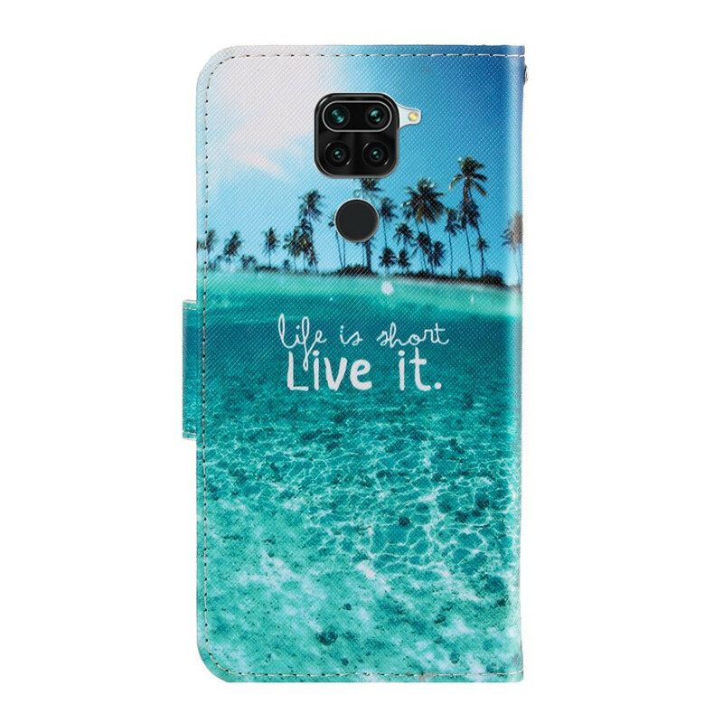 Flip Case Xiaomi Redmi Note 9 Suojaketju Kuori Live It Lanyardissa