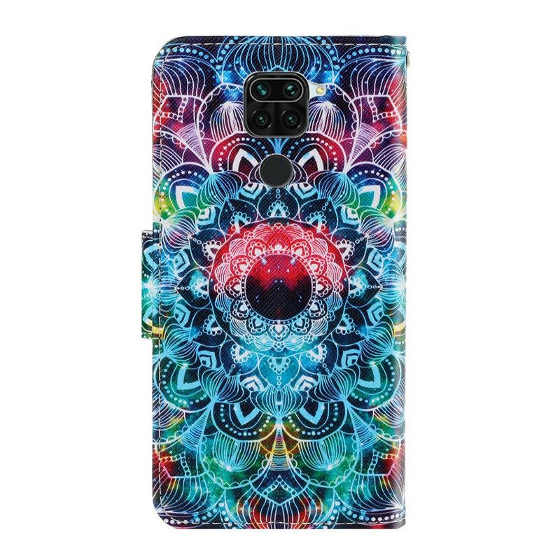 Kotelot Xiaomi Redmi Note 9 Suojaketju Kuori Flashy Mandala Hihnalla