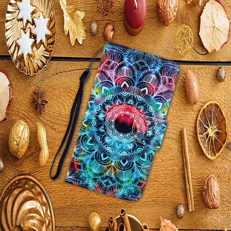 Kotelot Xiaomi Redmi Note 9 Suojaketju Kuori Flashy Mandala Hihnalla