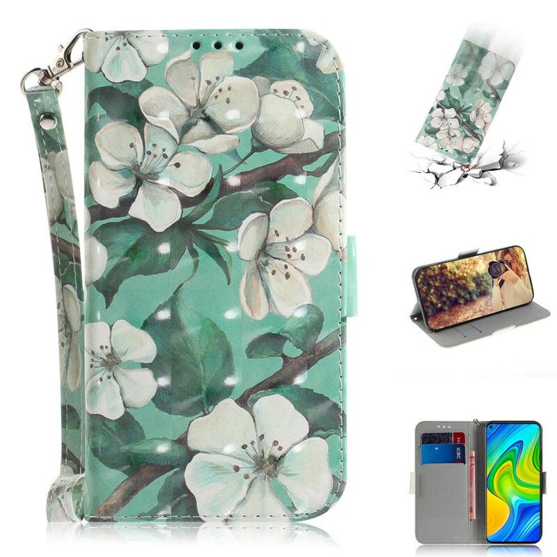 Kotelot Xiaomi Redmi Note 9 Suojaketju Kuori Strap Flower Branch