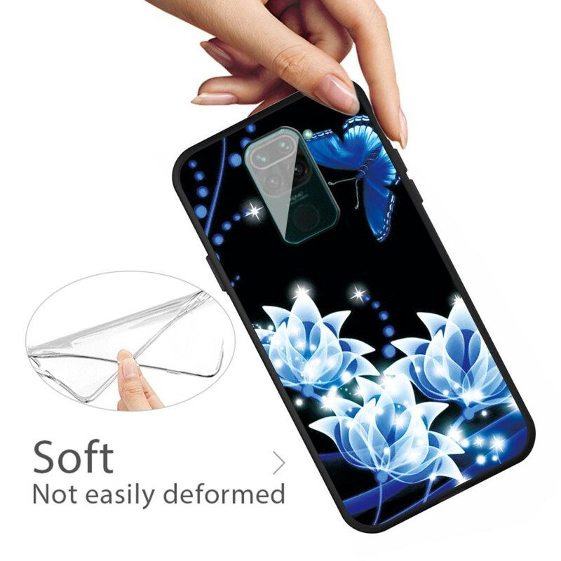 Kuori Xiaomi Redmi Note 9 Butterfly Ja Blue Flowers