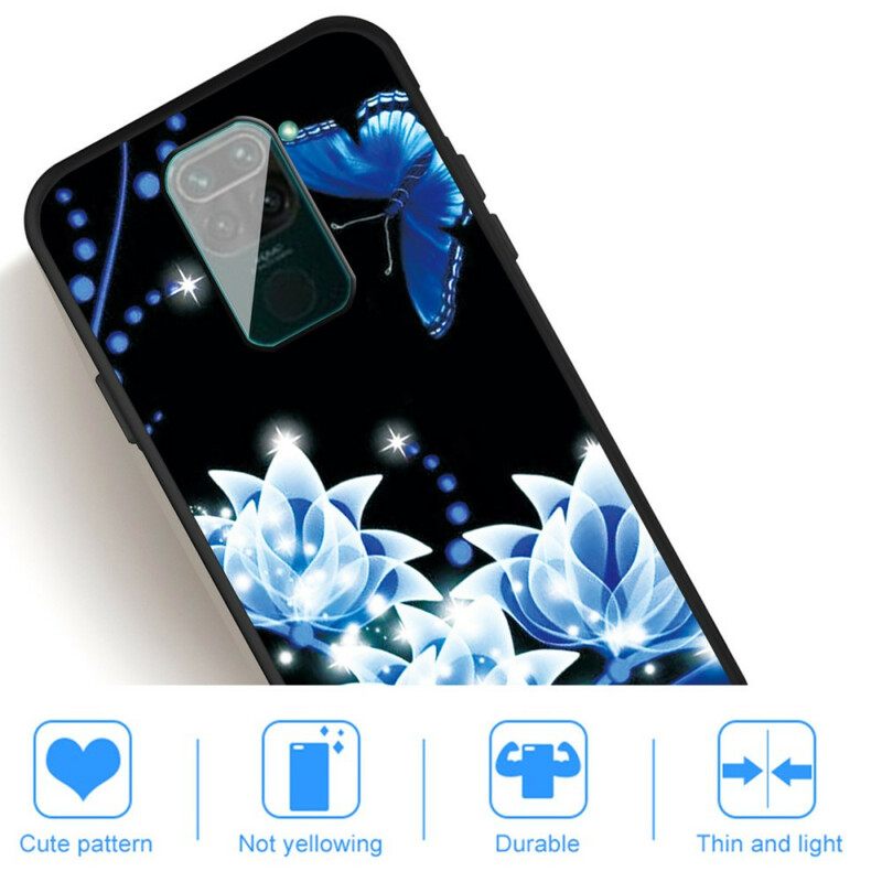 Kuori Xiaomi Redmi Note 9 Butterfly Ja Blue Flowers