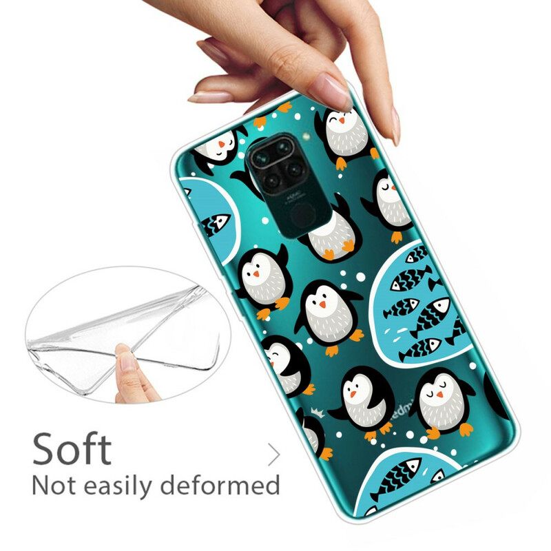 Kuori Xiaomi Redmi Note 9 Penguins And Fishes