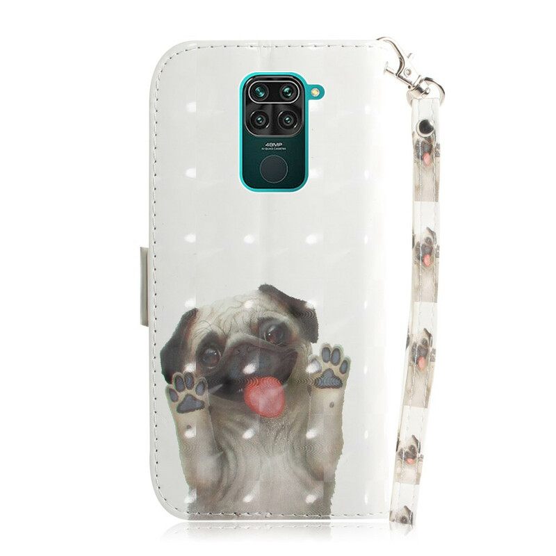 Nahkakotelo Xiaomi Redmi Note 9 Suojaketju Kuori Love My Dog In Lanyard