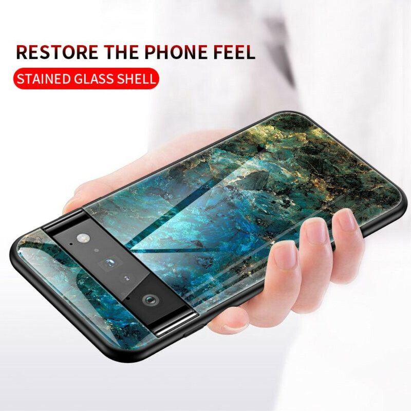 Case Google Pixel 6 Pro Marble Tempered Glass