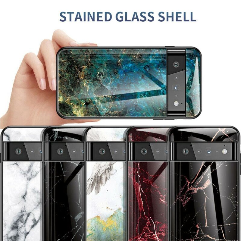 Case Google Pixel 6 Pro Marble Tempered Glass