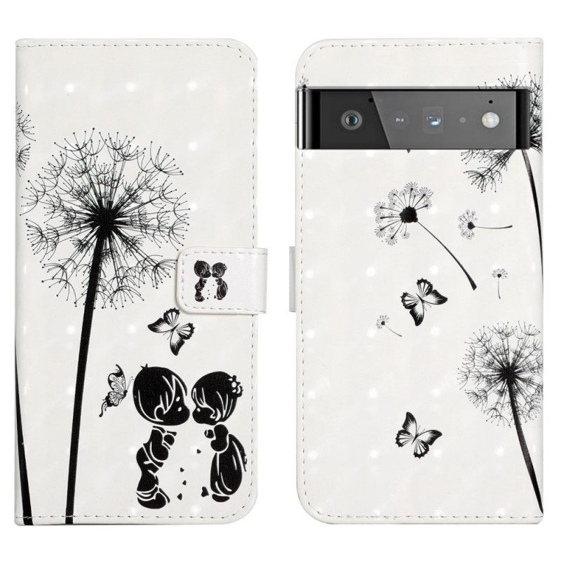 Flip Case Google Pixel 6 Pro Baby Love Dandelion