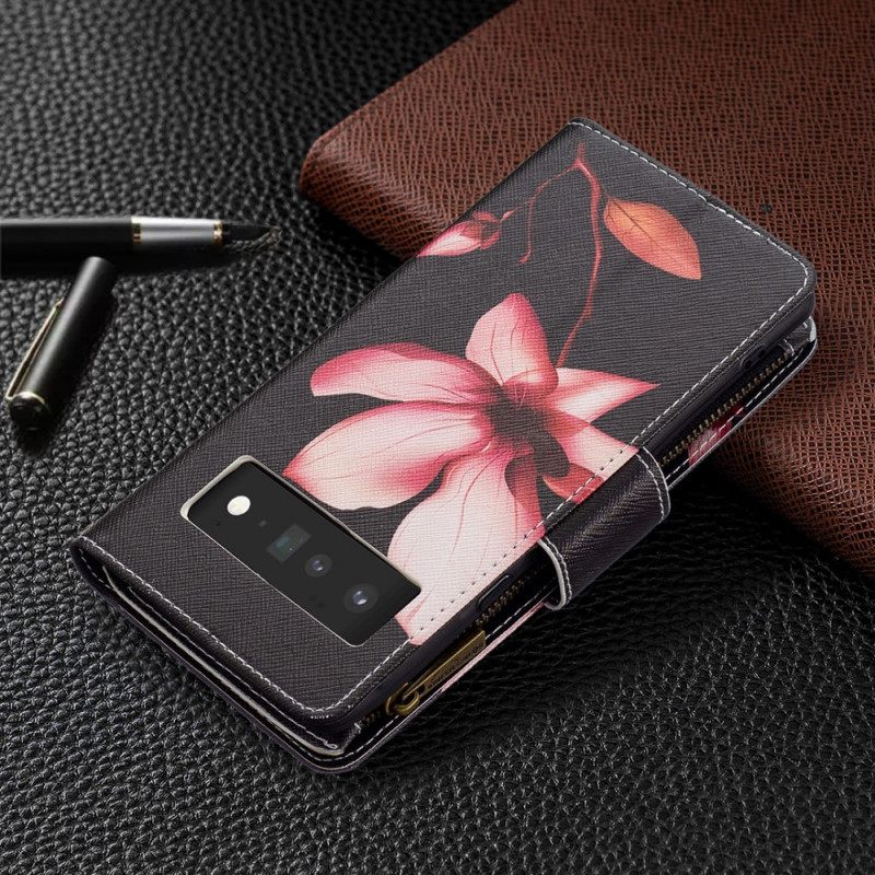 Flip Case Google Pixel 6 Pro Flower Vetoketjullinen Tasku