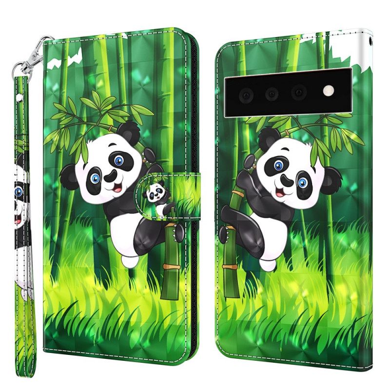 Flip Case Google Pixel 6 Pro Panda Ja Bamboo