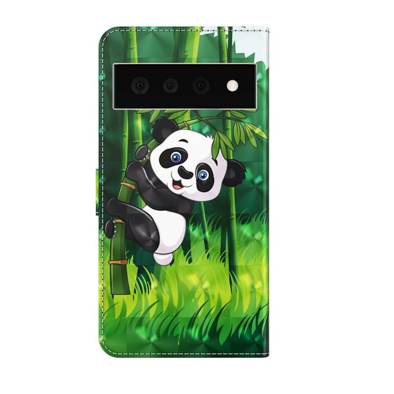 Flip Case Google Pixel 6 Pro Panda Ja Bamboo