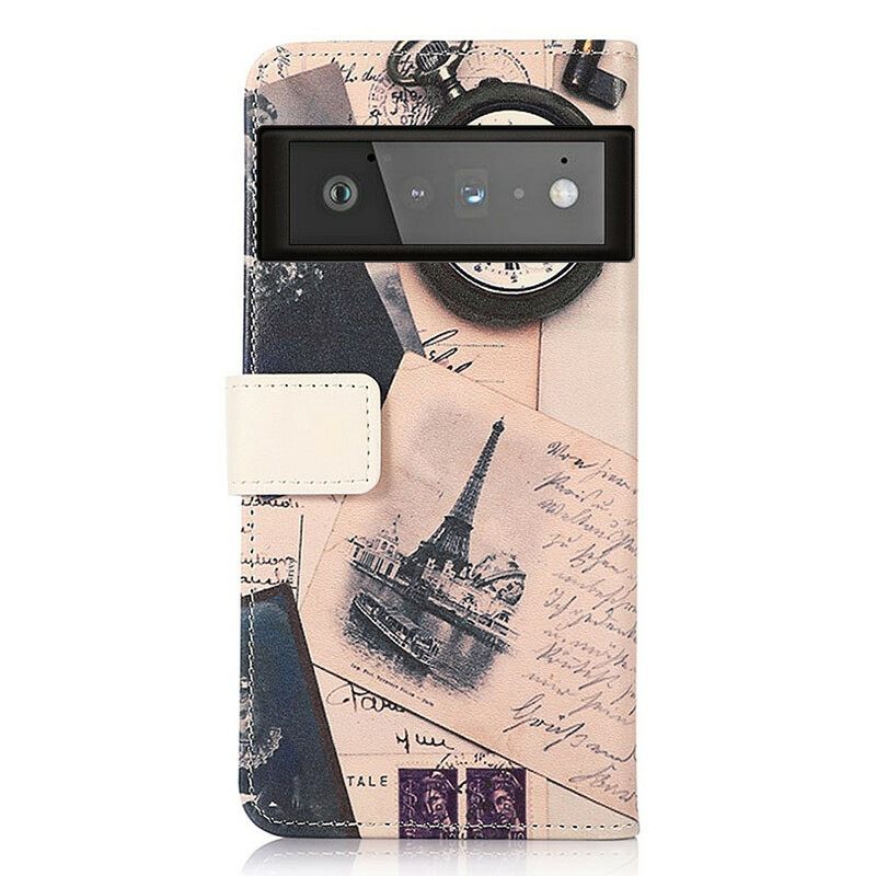 Flip Case Google Pixel 6 Pro Runoilijan Eiffel-torni