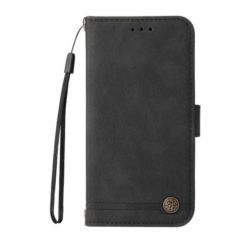 Kotelot Google Pixel 6 Pro Faux Leather Niitti Ja Nauha