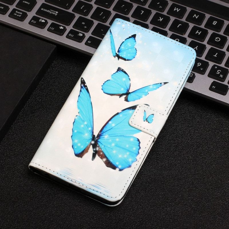 Kotelot Google Pixel 6 Pro Flying Blue Butterflies