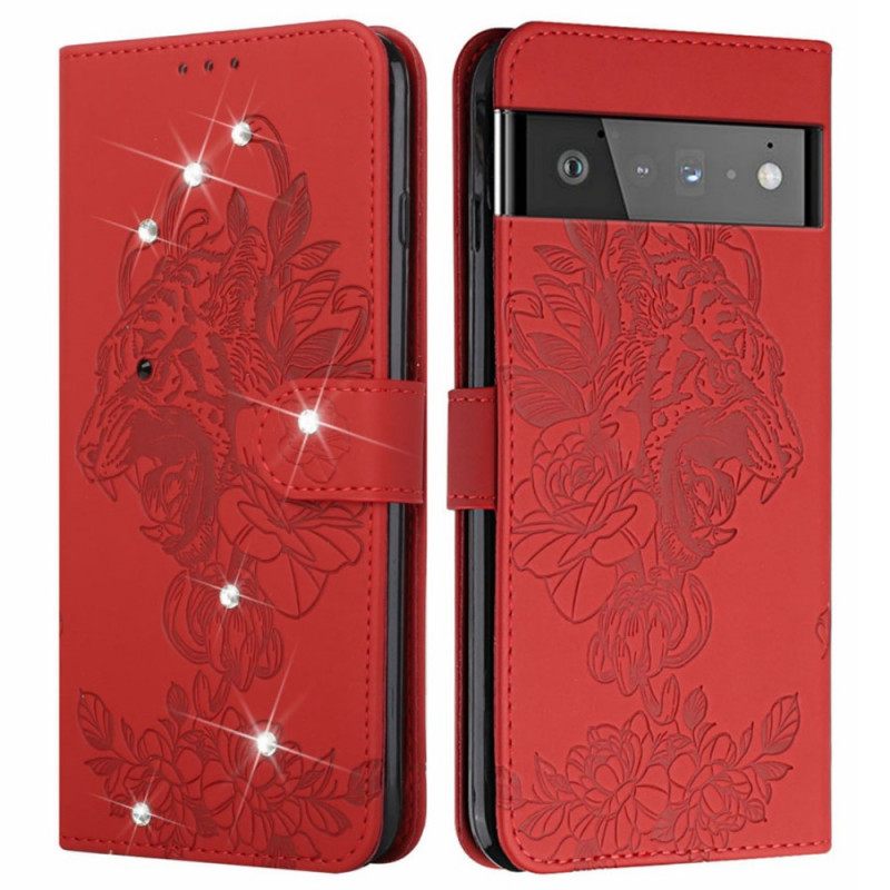 Kotelot Google Pixel 6 Pro Tiger Baroque And Strass