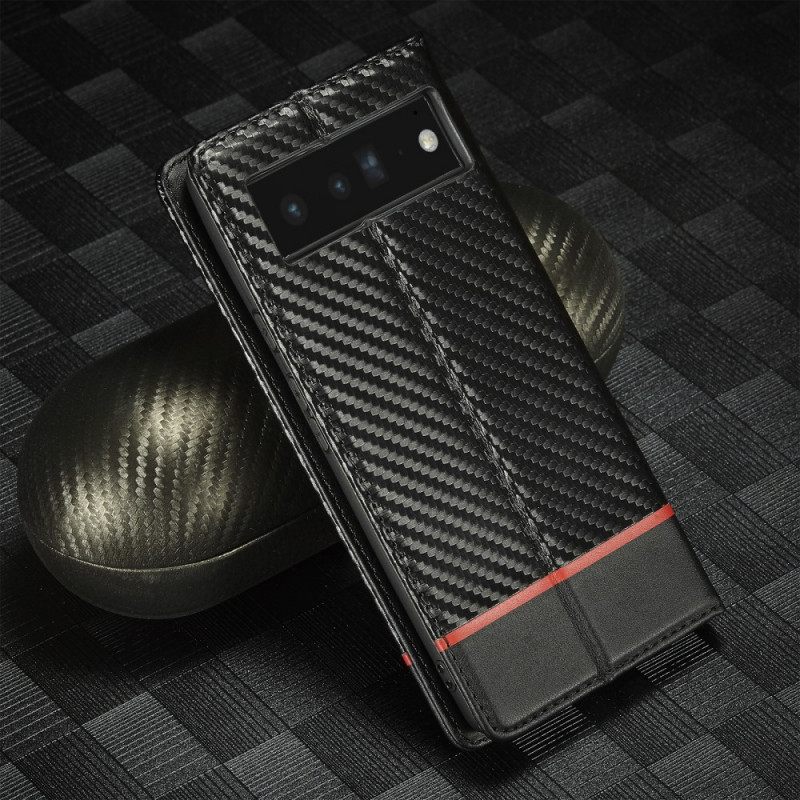 Puhelinkuoret Google Pixel 6 Pro Kotelot Flip Carbon Fiber Lc.imeeke