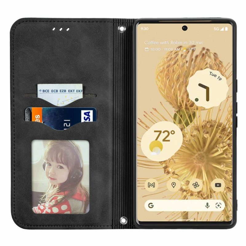 Puhelinkuoret Google Pixel 6 Pro Kotelot Flip Skin-touch Vintage Design