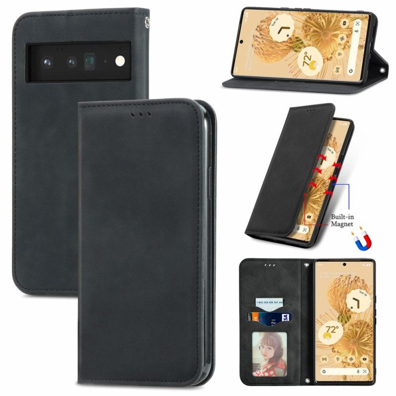 Puhelinkuoret Google Pixel 6 Pro Kotelot Flip Skin-touch Vintage Design